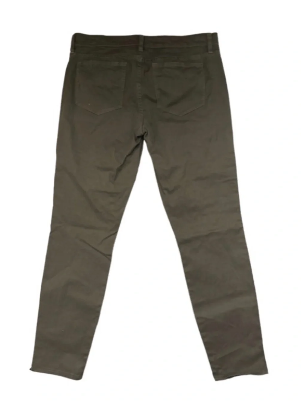 J. Crew Toothpink Ankle Jeans- Olive with Embroidered Red Stripe